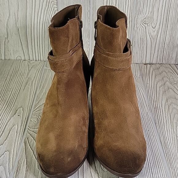 Sam Edelman Lynn Block Heel Side Zip Brown Suede Ankle Boots Womens Size 9.5 NEW - Picture 3 of 12